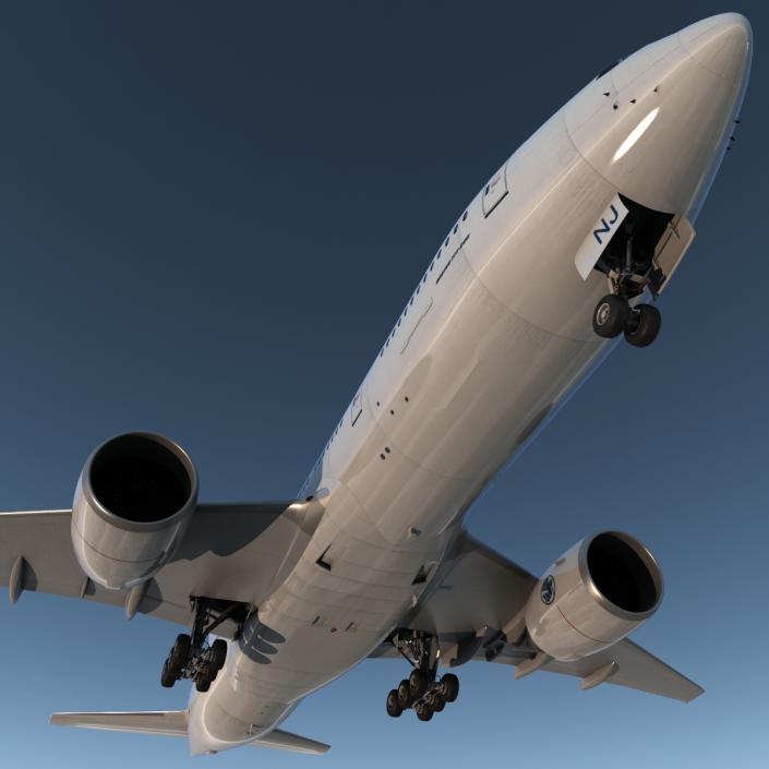 Boeing 777-200 Generic Rigged 3D model