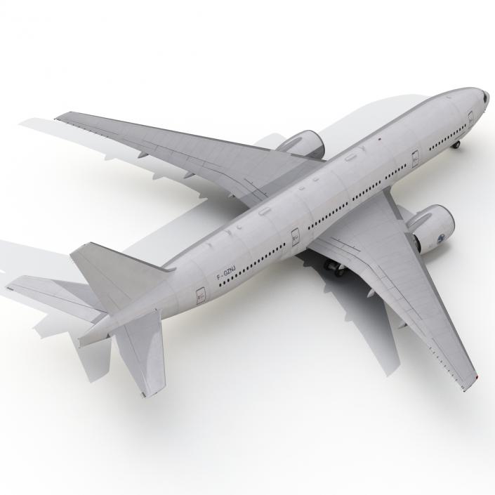 Boeing 777-200 Generic Rigged 3D model