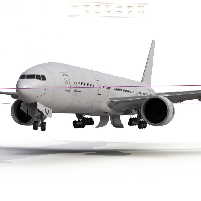 Boeing 777-200 Generic Rigged 3D model