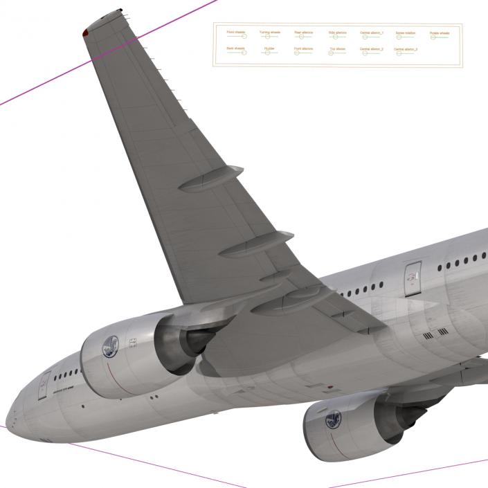 Boeing 777-200 Generic Rigged 3D model