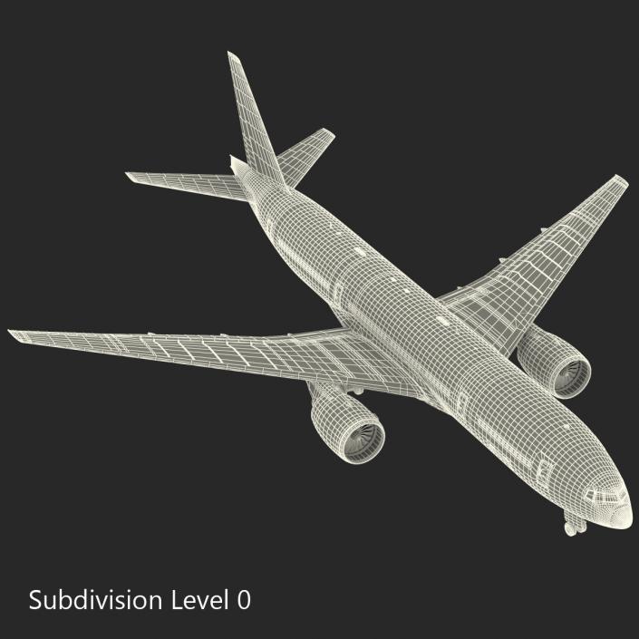 Boeing 777-200 Generic Rigged 3D model