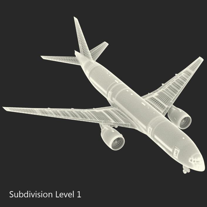 Boeing 777-200 Generic Rigged 3D model