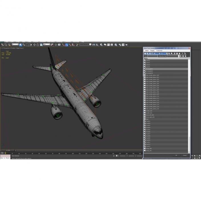 Boeing 777-200 Generic Rigged 3D model