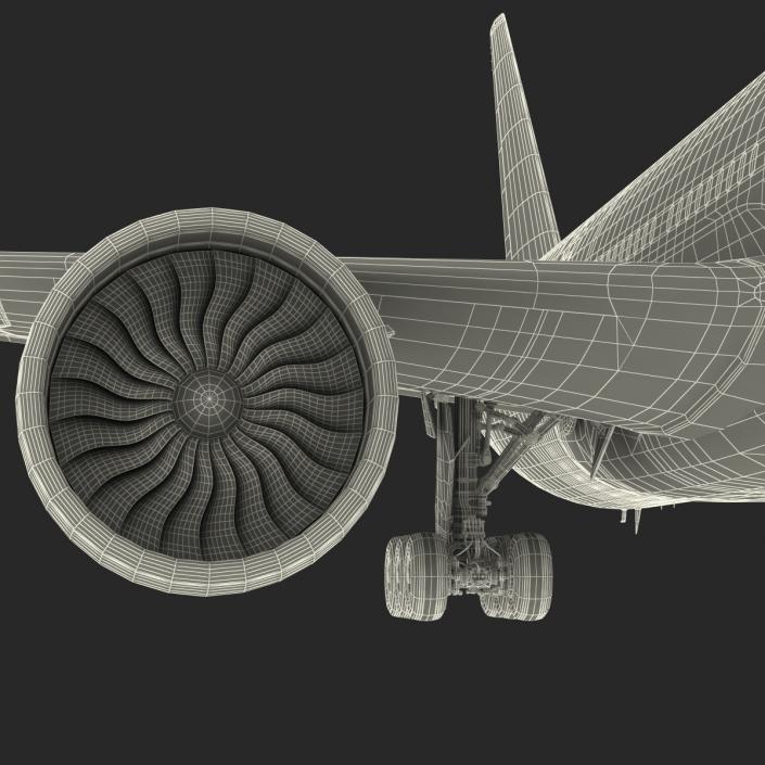 Boeing 777-200 Generic Rigged 3D model