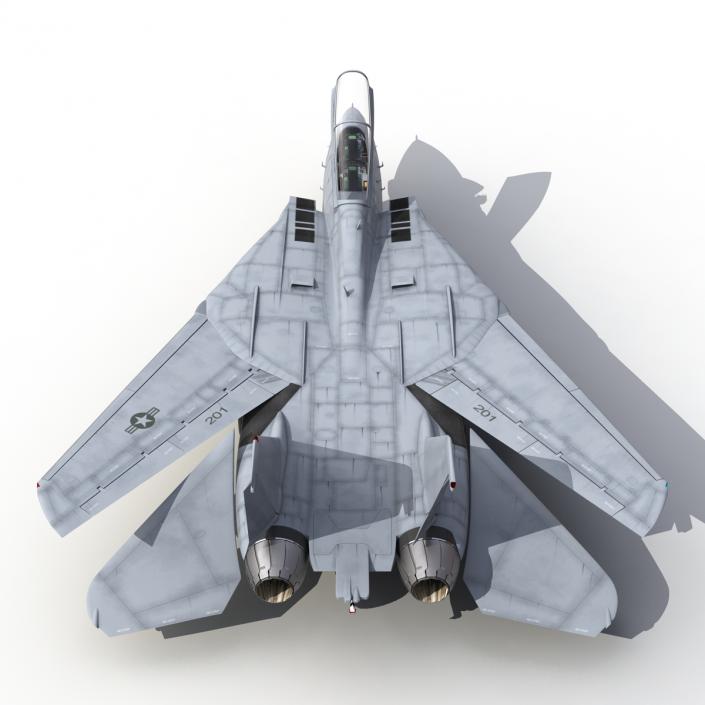 F-14 Tomcat US Combat Aircraft Rigged 3D