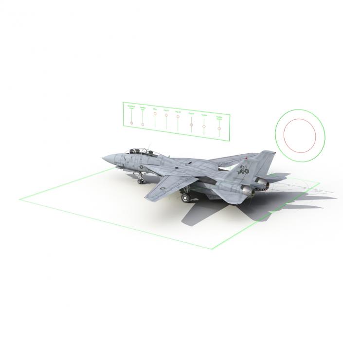 F-14 Tomcat US Combat Aircraft Rigged 3D