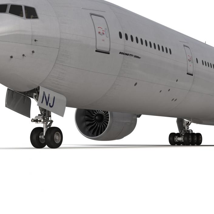 3D Boeing 777-300ER Generic Rigged