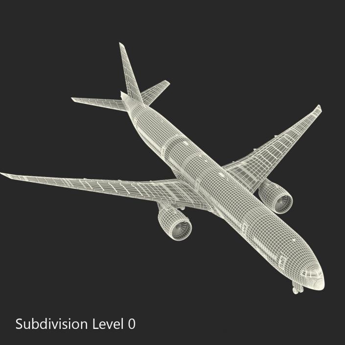 3D Boeing 777-300ER Generic Rigged