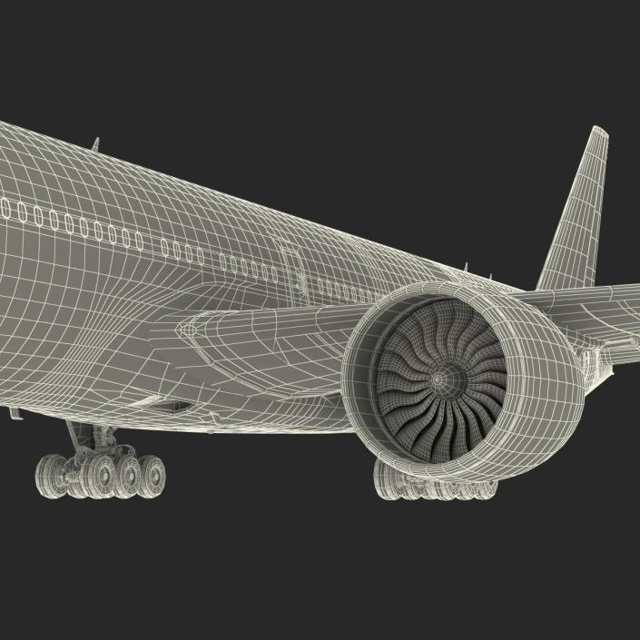 3D Boeing 777-300ER Generic Rigged