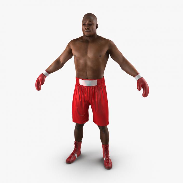 3D African American Boxer Red Suit 2 model