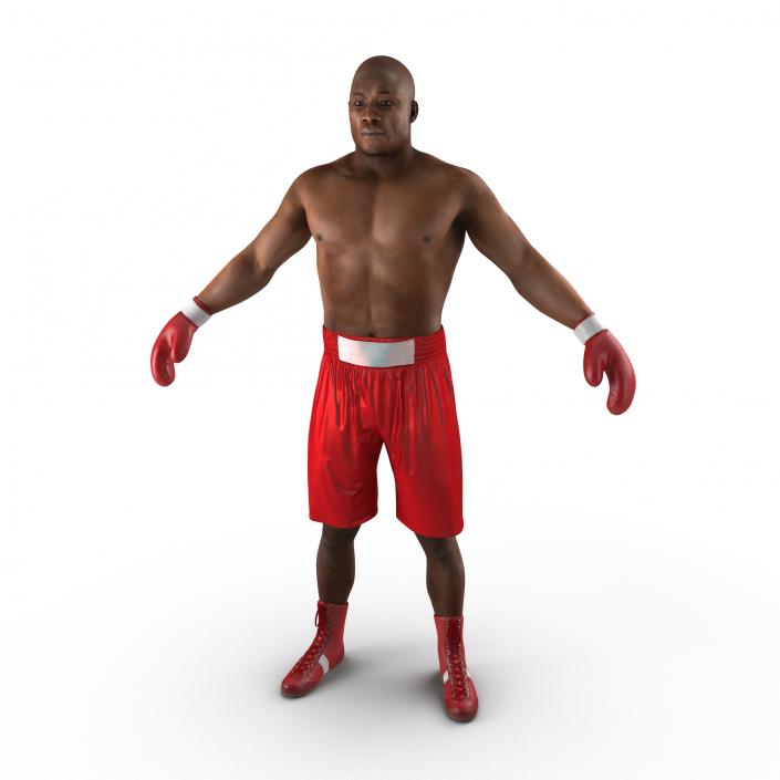 3D African American Boxer Red Suit 2 model