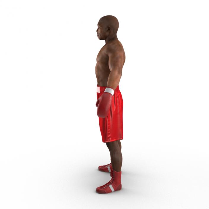 3D African American Boxer Red Suit 2 model