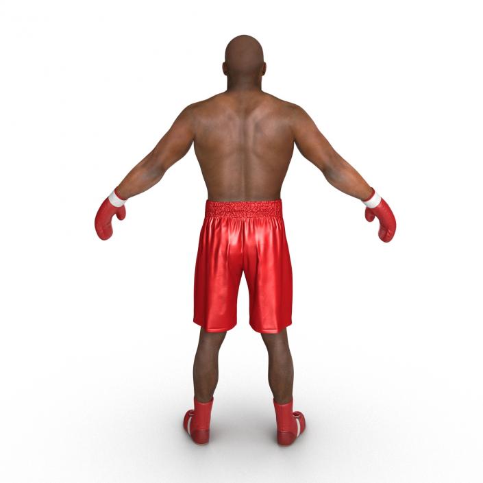 3D African American Boxer Red Suit 2 model