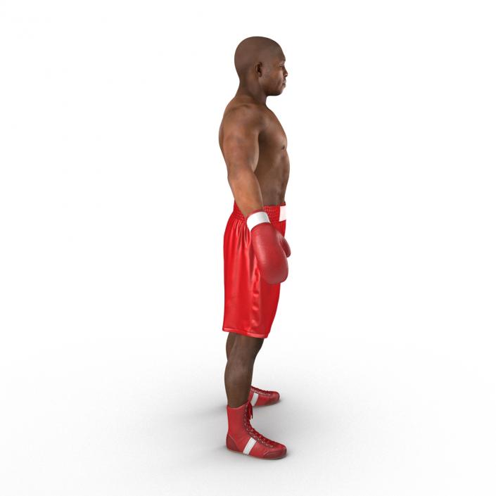 3D African American Boxer Red Suit 2 model