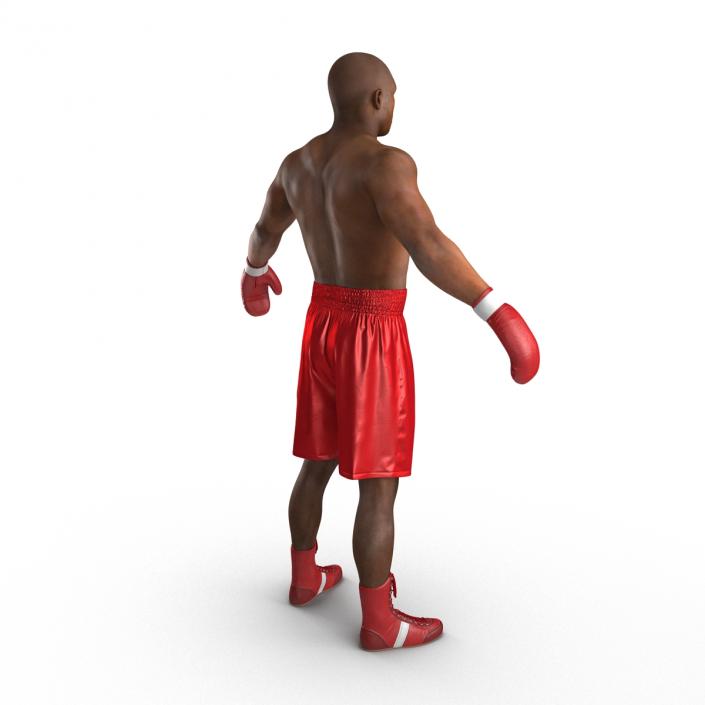 3D African American Boxer Red Suit 2 model