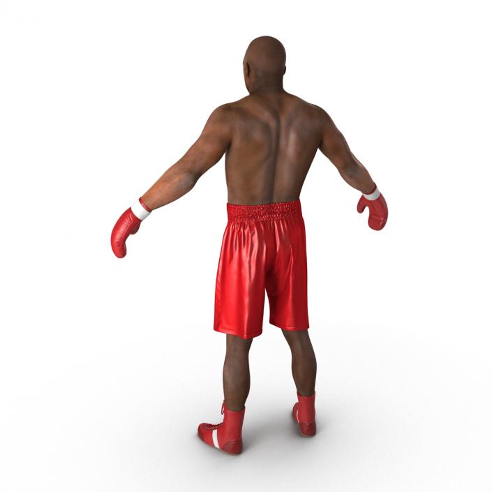 3D African American Boxer Red Suit 2 model