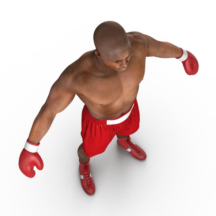 3D African American Boxer Red Suit 2 model