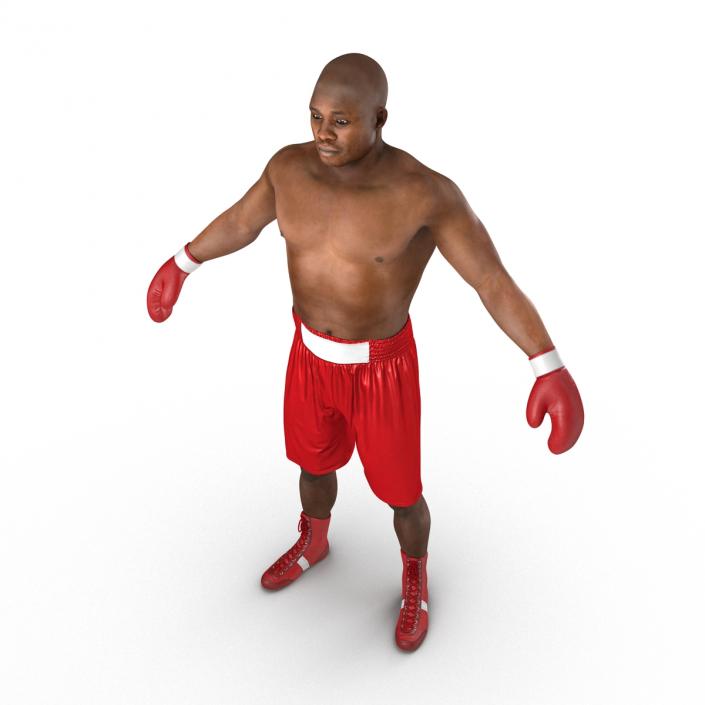 3D African American Boxer Red Suit 2 model