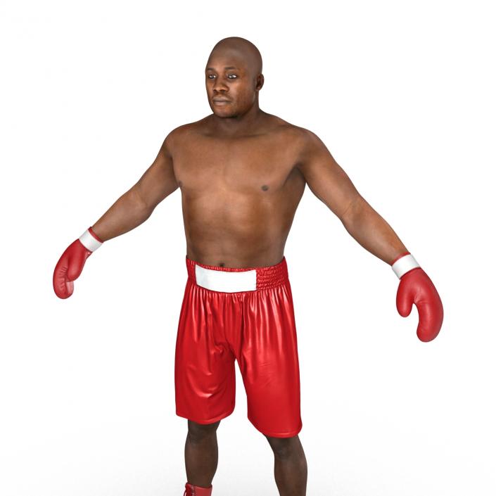 3D African American Boxer Red Suit 2 model