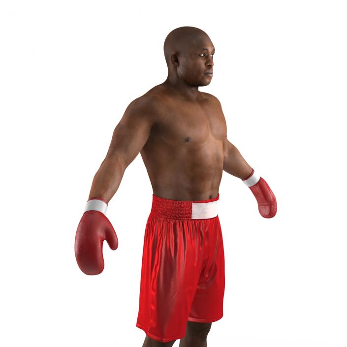 3D African American Boxer Red Suit 2 model