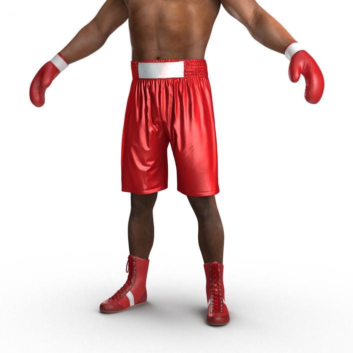 3D African American Boxer Red Suit 2 model