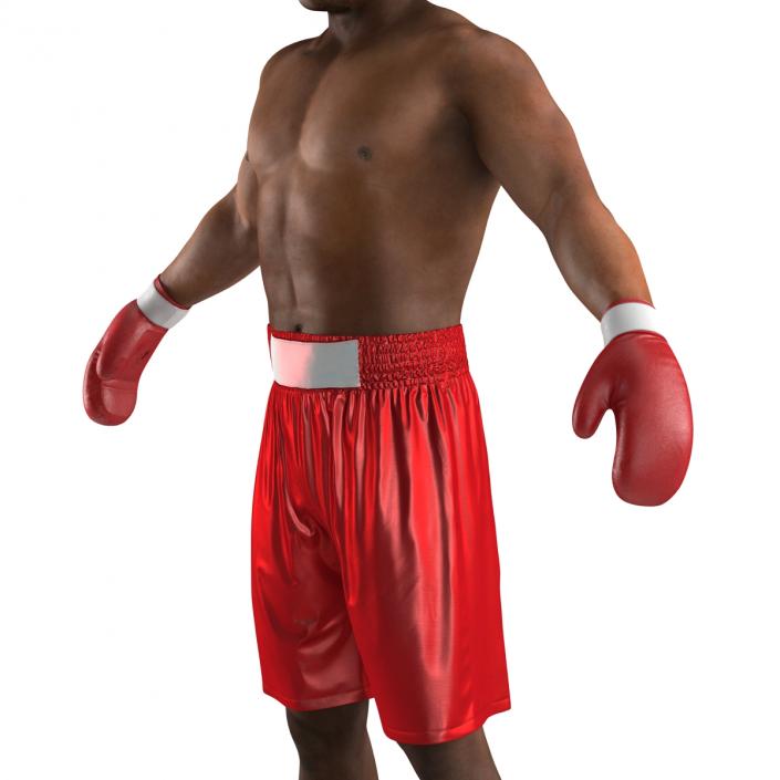 3D African American Boxer Red Suit 2 model