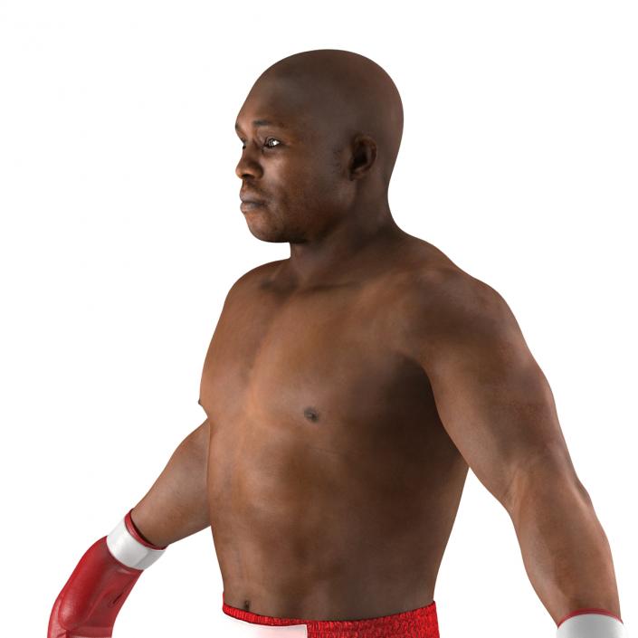 3D African American Boxer Red Suit 2 model