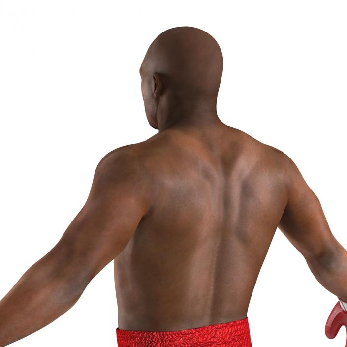 3D African American Boxer Red Suit 2 model