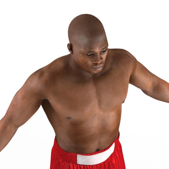 3D African American Boxer Red Suit 2 model