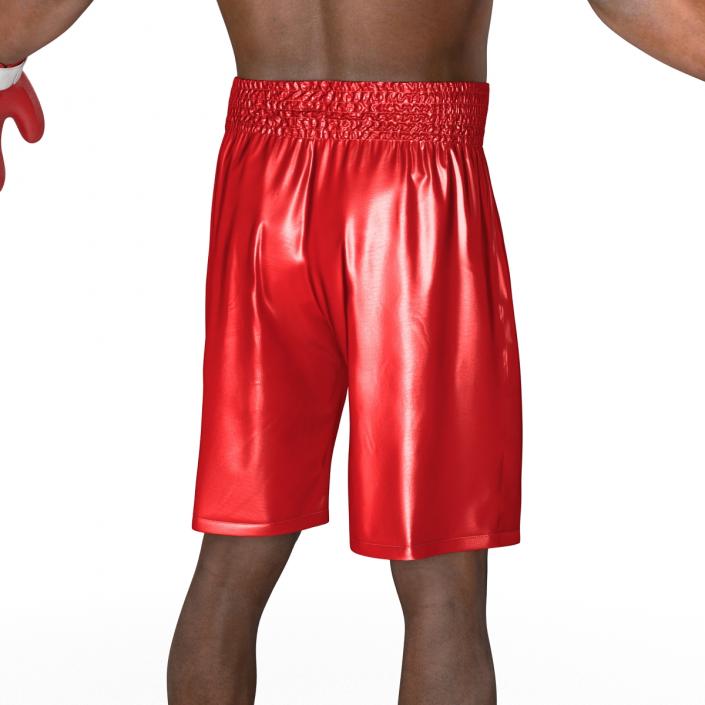 3D African American Boxer Red Suit 2 model