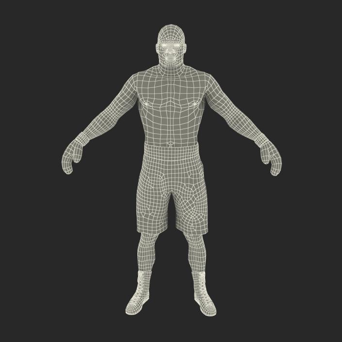 3D African American Boxer Red Suit 2 model