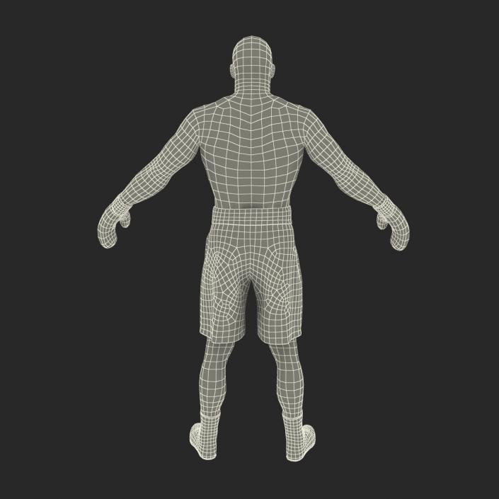 3D African American Boxer Red Suit 2 model