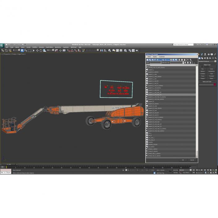 Telescopic Boom Lift Generic 4 Rigged 3D