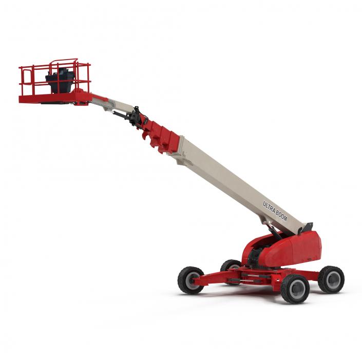 3D Telescopic Boom Lift Generic 4 Red Rigged