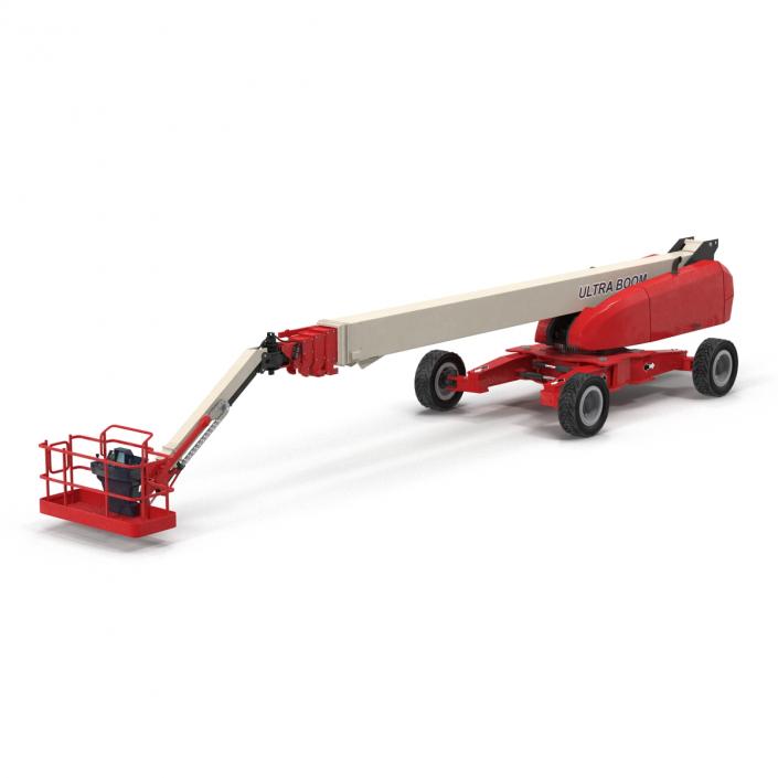 3D Telescopic Boom Lift Generic 4 Red Rigged