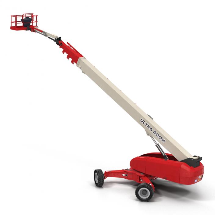 3D Telescopic Boom Lift Generic 4 Red Rigged