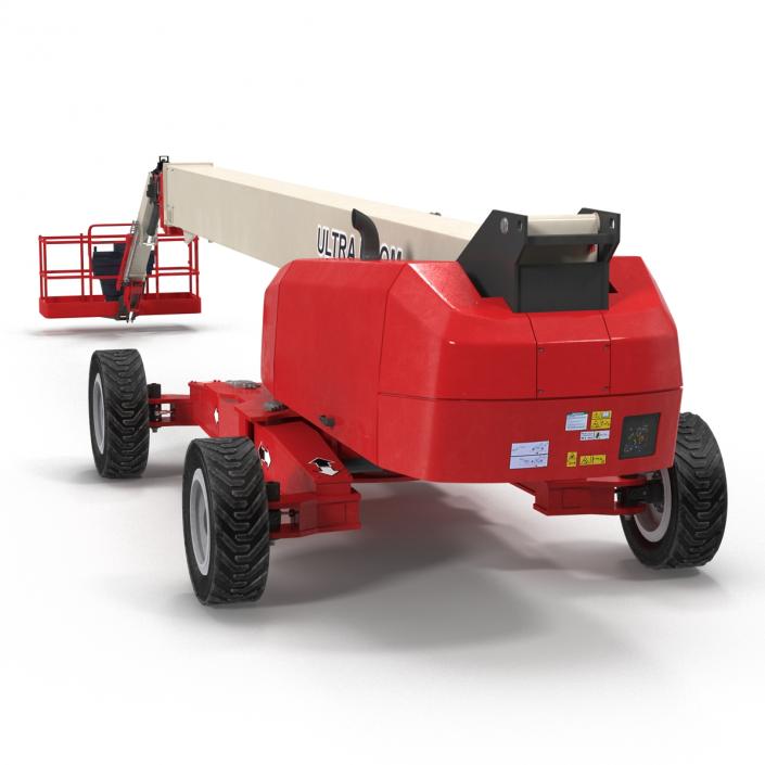 3D Telescopic Boom Lift Generic 4 Red Rigged