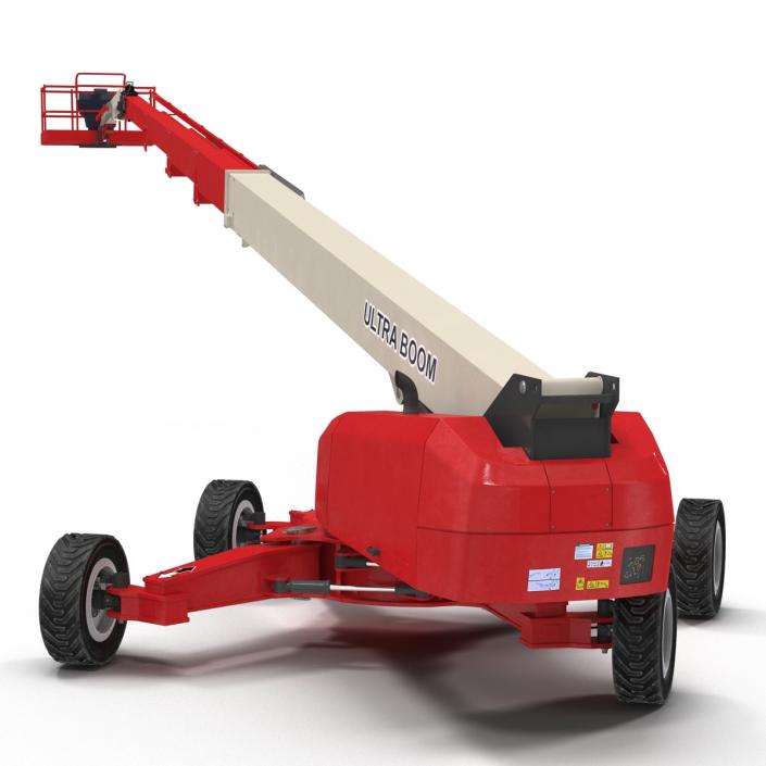 3D Telescopic Boom Lift Generic 4 Red Rigged