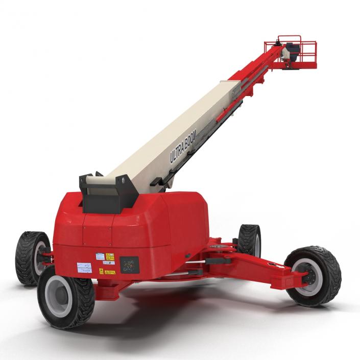 3D Telescopic Boom Lift Generic 4 Red Rigged