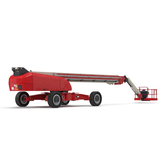 3D Telescopic Boom Lift Generic 4 Red Rigged