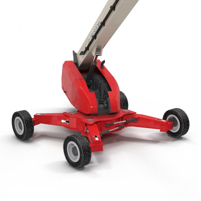 3D Telescopic Boom Lift Generic 4 Red Rigged