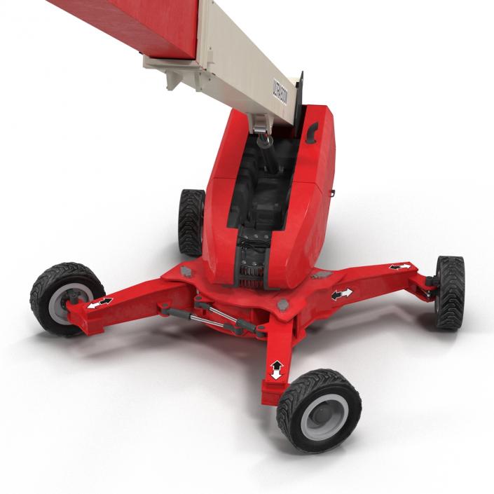 3D Telescopic Boom Lift Generic 4 Red Rigged