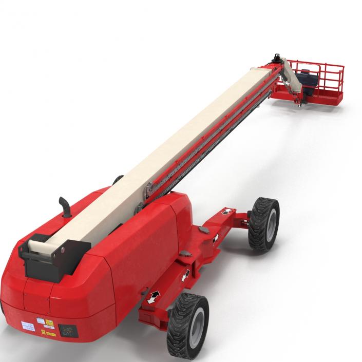 3D Telescopic Boom Lift Generic 4 Red Rigged