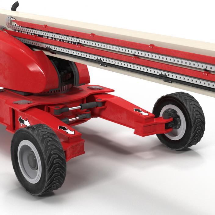 3D Telescopic Boom Lift Generic 4 Red Rigged