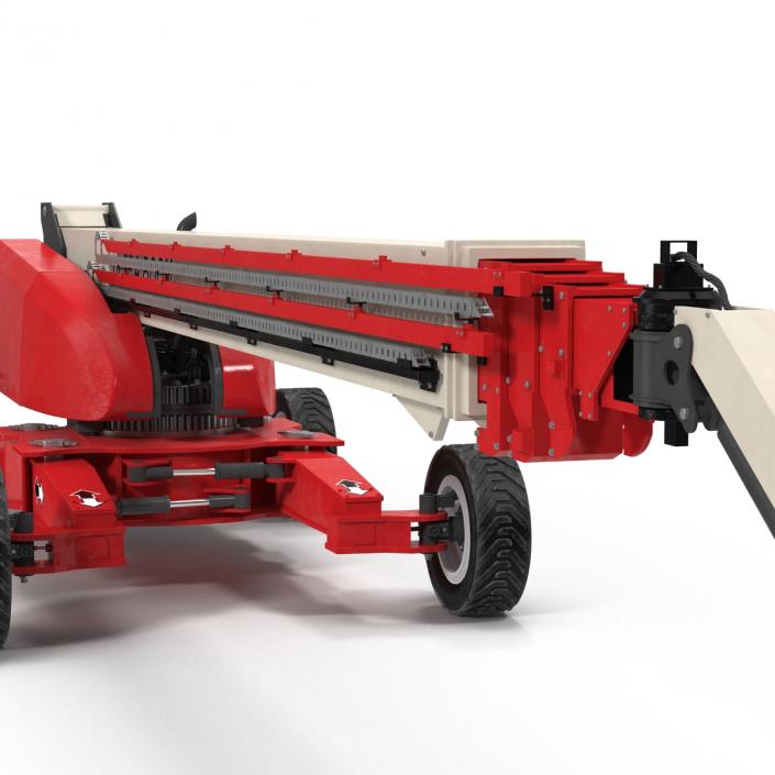 3D Telescopic Boom Lift Generic 4 Red Rigged