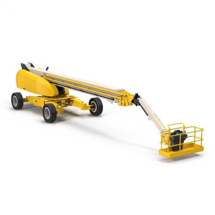 Telescopic Boom Lift Generic 4 Yellow Rigged 3D model