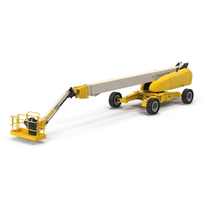 Telescopic Boom Lift Generic 4 Yellow Rigged 3D model