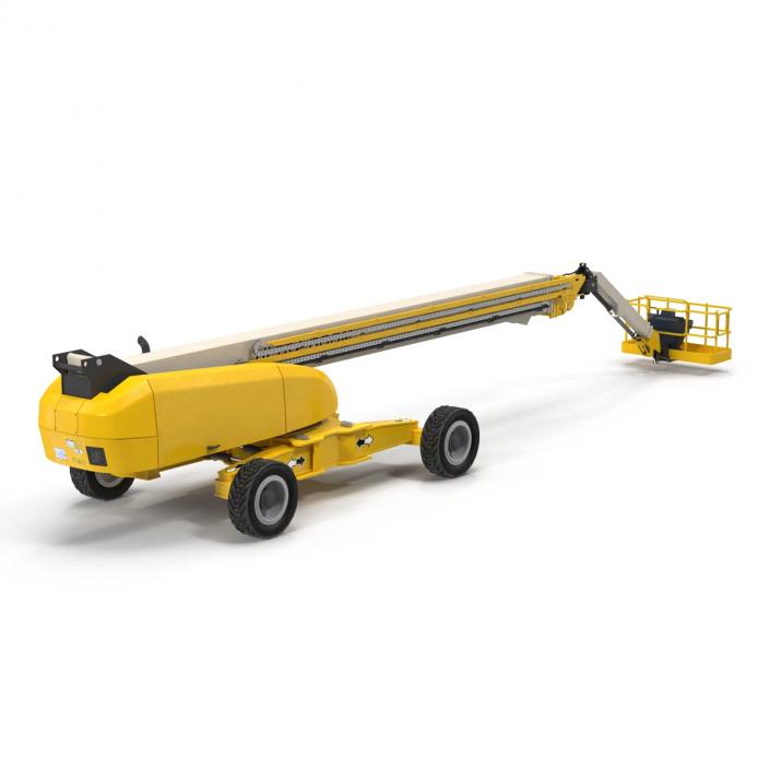 Telescopic Boom Lift Generic 4 Yellow Rigged 3D model