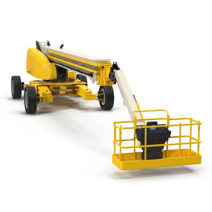 Telescopic Boom Lift Generic 4 Yellow Rigged 3D model