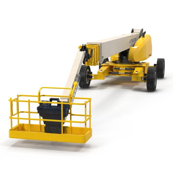 Telescopic Boom Lift Generic 4 Yellow Rigged 3D model